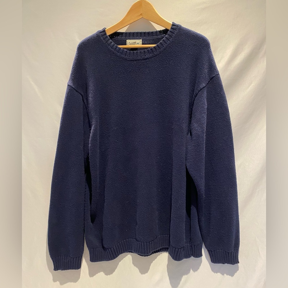 L.L. Bean 100% Cotton Sweater, Navy Blue, size L